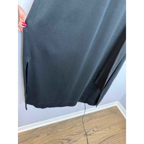 Vince Square Neck Midi Dress Black Pima Cotton Jersey Wardrobe Essentials Sz M - Picture 7 of 13